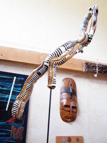 Sculpture en bois polychrome